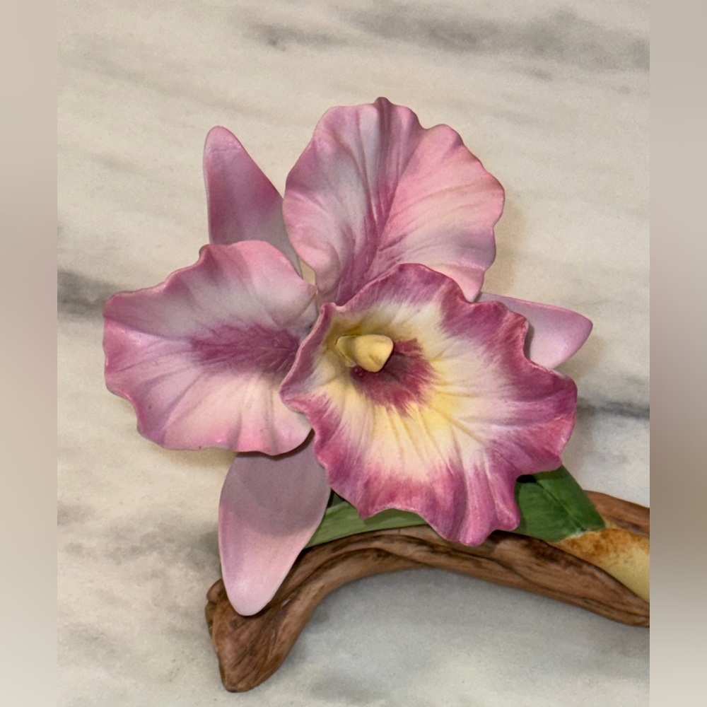Porcelain Cattleya Orchid by Andrea Made in Japan 1985 7252 Floral Accent - Picture 2 of 8